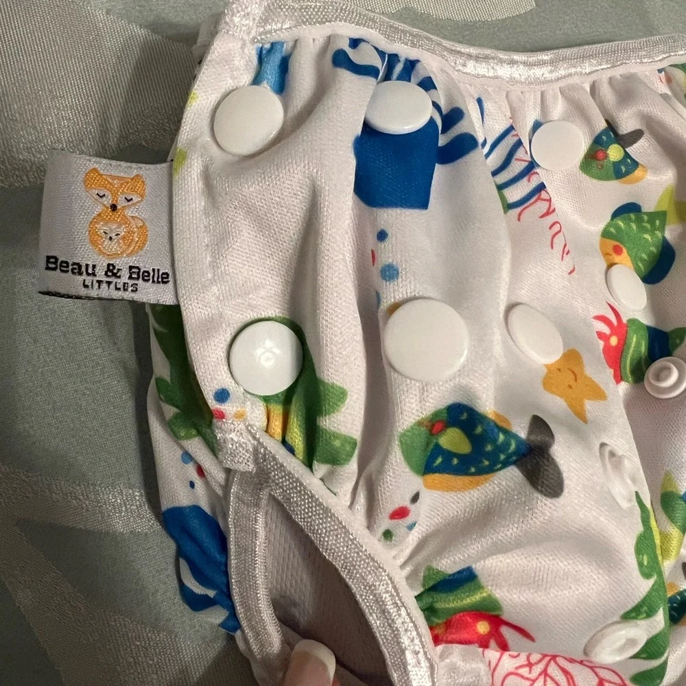 Beau & Belle littles Colorful Swim Diaper reusable 0-36mo